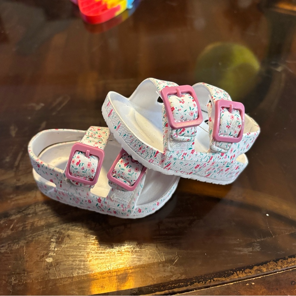 Kids' Pink and White Sandals